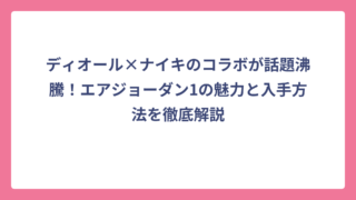 ディオール×ナイキのコラボが話題沸騰！エアジョーダン1の魅力と入手方法を徹底解説