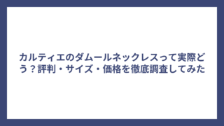 カルティエのダムールネックレスって実際どう？評判・サイズ・価格を徹底調査してみた