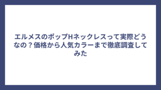 エルメスのポップHネックレスって実際どうなの？価格から人気カラーまで徹底調査してみた
