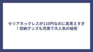 セリアネックレスが110円なのに高見えすぎ！収納グッズも充実で大人気の秘密